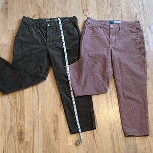 Old Navy Women's Corduroy Pants - Olive and Mauve